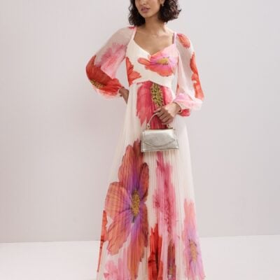 Phase Eight White Reanna Pleated Dress
