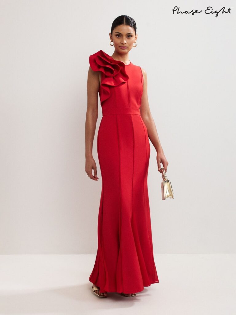 Phase Eight Red Tyra Ruffle Dress - Miss Nelly
