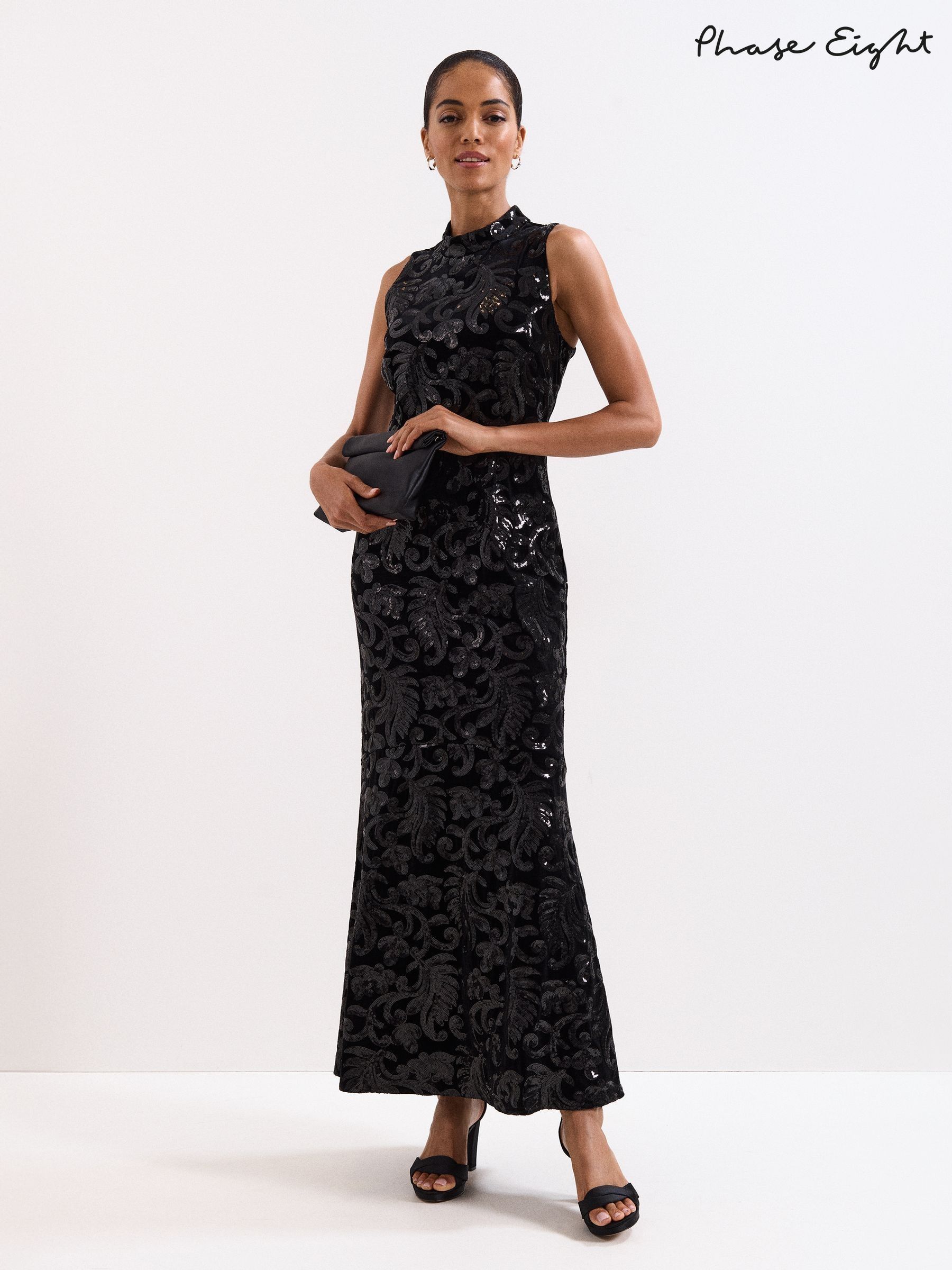 Phase Eight Black Trudy Sequin Dress Miss Nelly