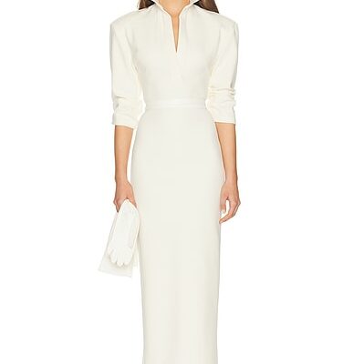 Helsa The Margaux Polo Dress in Thick Crepe