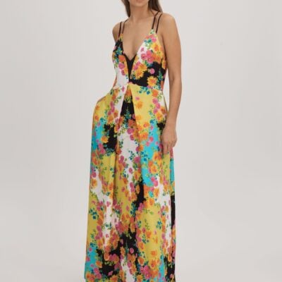 Florere Printed Dual Strap Maxi Dress