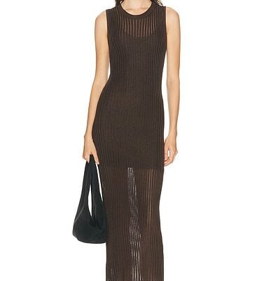 Loulou de Saison Icaria Loose Fit Semi Transparent Sleeveless Midi Dress