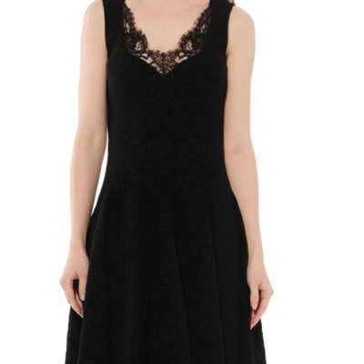 Givenchy Lace Trim Flared Dress Black / S