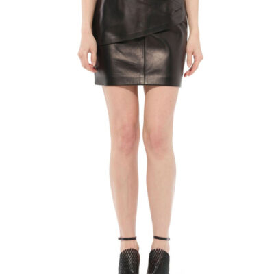 Givenchy Leather Short Skirt in Black / 36