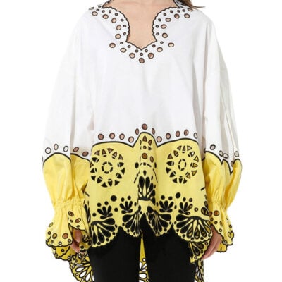 Pucci Long Sleeve Blouse in White / S