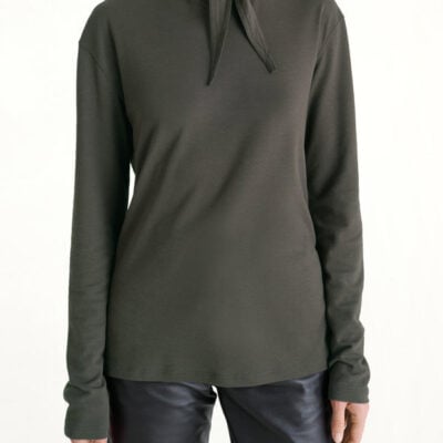 Lemaire Long Sleeve Foulard Top in Dark Espresso / Xxs