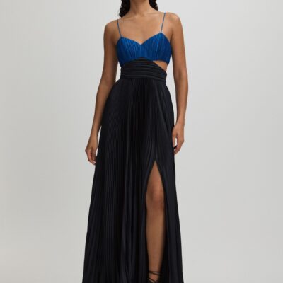 Amur Pleated Cut-Out Maxi Dress