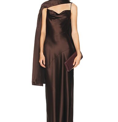 NICHOLAS Nelia Maxi Cape Slip Dress