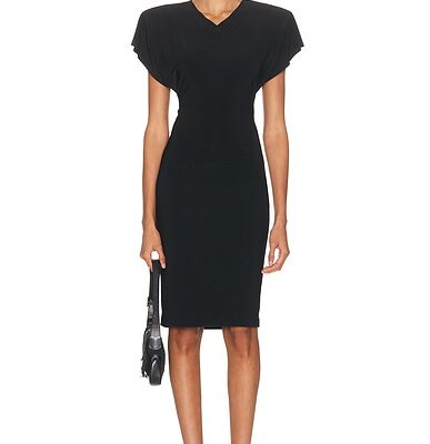Norma Kamali Cap Sleeve Shoulder Pad Dress