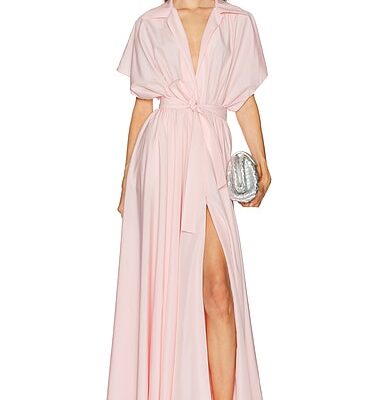 Norma Kamali Super Oversized Shirt Flared Gown