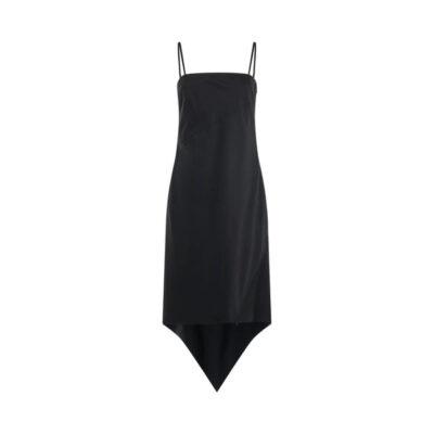 Helmut Lang Scarf Hem Dress in Black / 2
