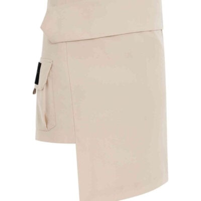 Off-white Toybox Dry Wool Pocket Skirt in Sand Brown / It 38