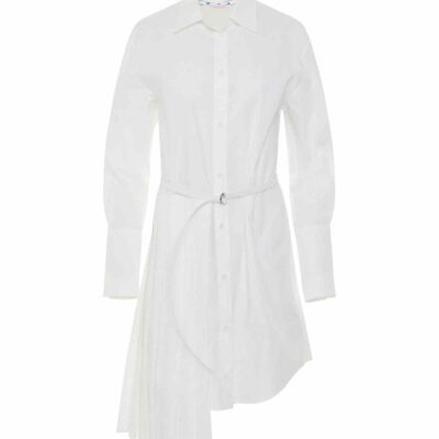 Off-White Corporate Plisse Shirt Dress