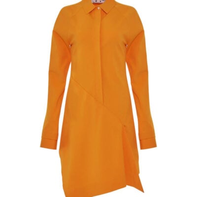 Off-white Jer Short Panel Shirt Dress in Orange / It 40