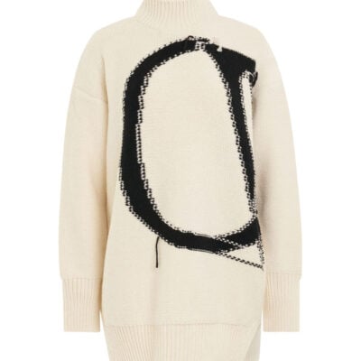 Off-white Ow Maxi Logo Turtleneck Knitwear in White / It 38