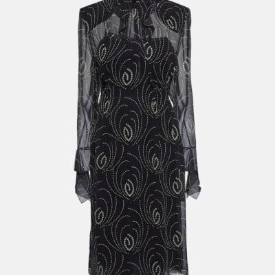 Prada Printed Georgette Midi Dress
