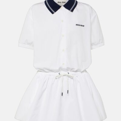 Miu Miu Logo Cotton Polo Dress