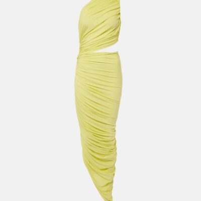 Alaïa Ruched Cutout Jersey Gown