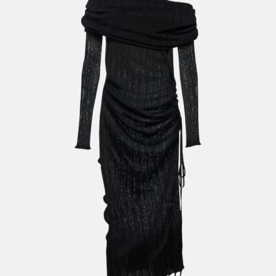 Alaïa Draped Off-Shoulder Maxi Dress