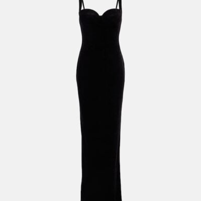 Balenciaga Velvet Jersey Bustier Gown