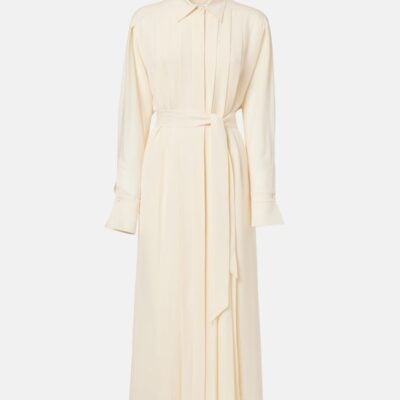 Loro Piana Lorely Pleated Georgette Midi Dress