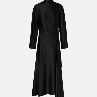 Alaïa Asymmetric Satin Midi Dress