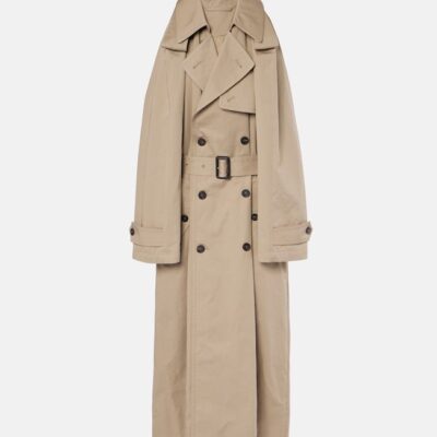 Balenciaga Suspended Trench Cotton Twill Midi Dress