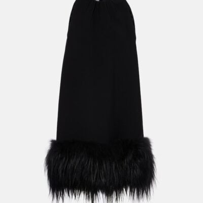 Prada Feather-Trimmed Minidress