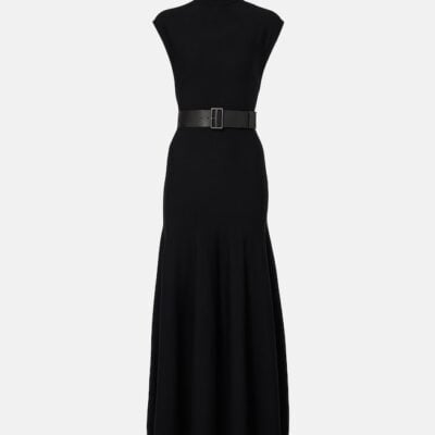 Alaïa Belted Wool-Blend Midi Dress
