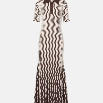 Bottega Veneta Striped Wool Polo Dress