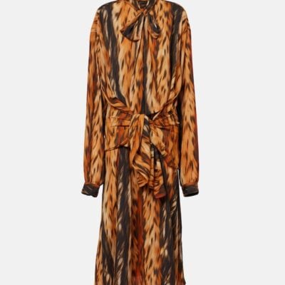Balenciaga Printed Crêpe Midi Dress