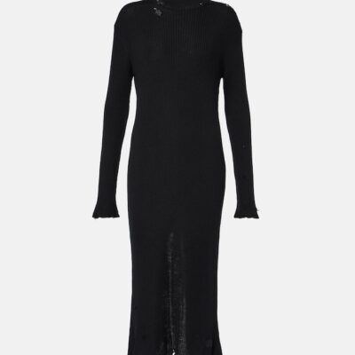 Balenciaga Wool-Blend Midi Dress