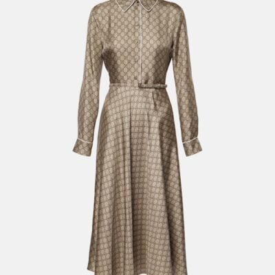 Gucci Gg Silk Twill Shirt Dress