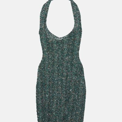 Saint Laurent Sequined Mesh Minidress