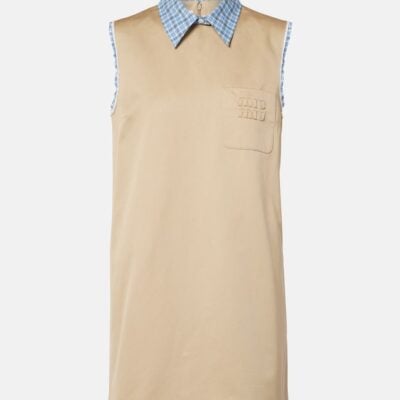 Miu Miu Logo Cotton Minidress