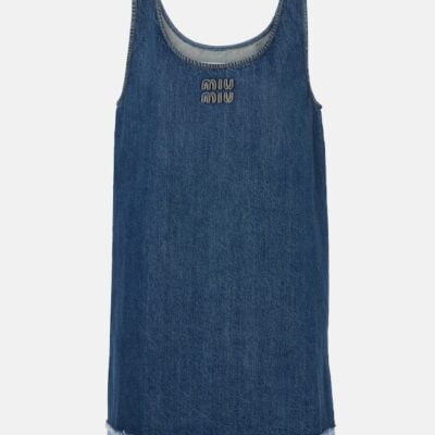Miu Miu Logo Denim Minidress