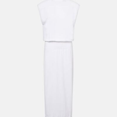 Alaïa Column Cotton Midi Dress