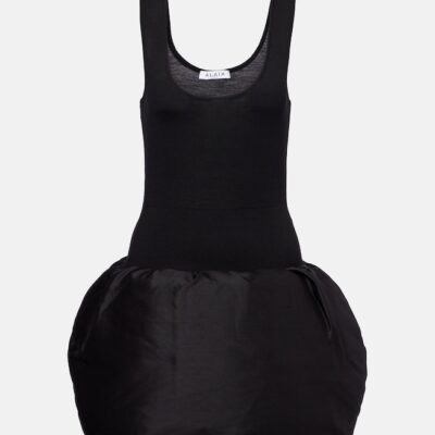 Alaïa Down-Paneled Wool-Blend Minidress