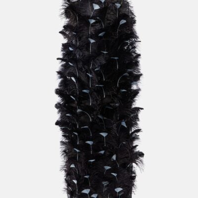 Prada Feather-Trimmed Organza Cocktail Dress
