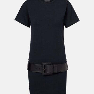 Balenciaga Belted Cotton-Blend Jersey Minidress