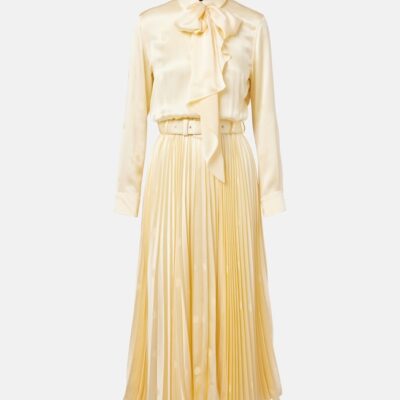 Balenciaga Bow-Detail Silk Satin Midi Dress
