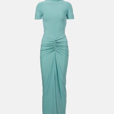 Alaïa Ruched Jersey Maxi Dress