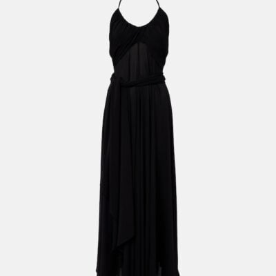 Alaïa Cross Draped Gathered Maxi Dress