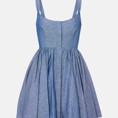 Alaïa Chambray Bustier Dress