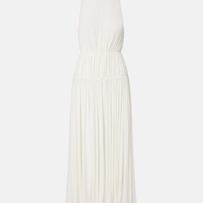 Alaïa Gathered Jersey Maxi Dress