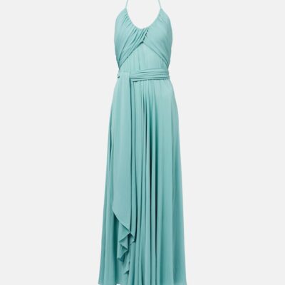 Alaïa Draped Halterneck Jersey Maxi Dress