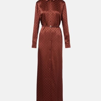 Gucci Gg Satin Shirt Dress