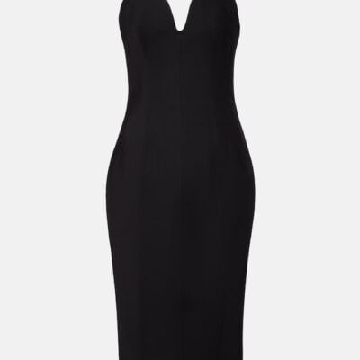 Bottega Veneta Strapless Wool Midi Dress