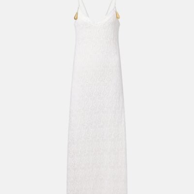 Bottega Veneta Fish Lace Cotton And Silk Maxi Dress