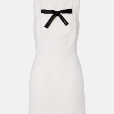 Prada Bow-Detail Virgin Wool Minidress